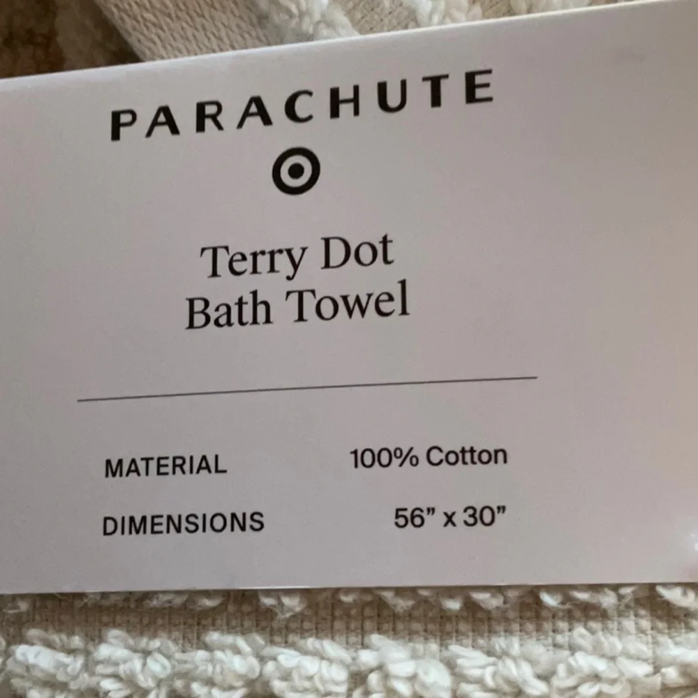 Set Parachute Terry Dot Bath Towels 100% Cotton Softly Textured Size 52” x 28”